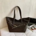 Grote donkerbruine shopper tas met matte textuur, stijlvolle schoudertas voor dames. - koffiekleur / Eén maat