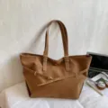 Chique bruine shopper tas met matte textuur voor dames, grote casual schoudertas. - Bruin / Eén maat
