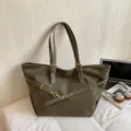 Grote capaciteit tote tas voor vrouwen, casual matte textuur schoudertas mode damestas. - Groen / Eén maat