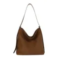 Bruine soepele schoudertas, grote casual hobo tas voor dames in een dagelijkse stijl. - Eén maat / Bruin