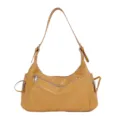 Korean style minimalist yellow shoulder underarm bag for women, casual commuter handbag. - One Size / Yellow