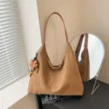 Bruine leopard print schoudertas grote capaciteit casual onderarm shopper tas voor dames. - Met Hanger / Bruin