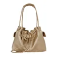 Koreaanse stijl metallisch gouden schouder tote tas grote capaciteit bucket bag - Eén maat / Goud