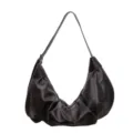 Donkerbruine slouchy hobo schoudertas, casual minimalistische halve maan tas voor vrouwen SKU - koffiekleur / Eén maat