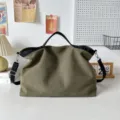 Casual canvas shopper, grote capaciteit forens schouder crossbody tas in legergroen. - Eén maat / Groen