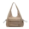 Casual nylon schoudertas grote capaciteit hobo handtas voor dagelijks woon-werkverkeer - Eén maat / Khaki