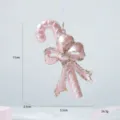 Pink glitter candy cane Christmas tree pendant girlish holiday hanging ornament - Pink Cane
