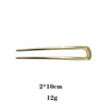 Épingle à cheveux en U dorée, accessoire de coiffure en alliage minimaliste 2x10cm - Minimaliste Lisse (1505-2) / Or