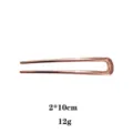 Épingle à cheveux en U en alliage minimaliste or rose, accessoire de coiffure élégant 2x10cm. - Minimaliste Lisse (1505-3) / Or rose