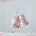 Pink glitter acrylic Christmas bell pendant, festive tree hanging decoration and holiday ornament. - Pink Bell