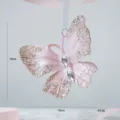 Pink glitter acrylic butterfly hanging ornament for Christmas tree decor and holiday parties. - Pink Butterfly