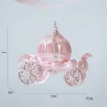 Pink Glitter Acrylic Carriage Christmas Tree Hanging Ornament Girlish Holiday Decor Pendant - Pink Pumpkin Carriage
