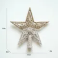 Champagne glitter Christmas tree star topper 15cm festive holiday hanging ornament decor. - Champagne Tree Top Star