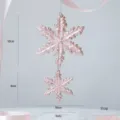 Pink glitter acrylic snowflake Christmas tree hanging ornament holiday party decor pendant - Pink Snowflake String