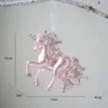 Pink glitter unicorn Christmas tree hanging ornament acrylic holiday party decoration - Pink Unicorn