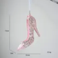 Pink glitter high heel Christmas tree ornament, acrylic hanging decoration, 7.5cm. - Pink High Heel