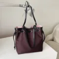 Nylon shopper tas met koord, grote capaciteit casual schoudertas voor dames dagelijks. - Eén maat / Bordeauxrood