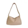 Retro klinknagel schoudertas, casual suède look hobo tas in khaki met metalen studs. - Suède Abrikoos