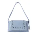 Lichtblauwe klinknagel vrouwen schoudertas, trendy oksel motor handtas, chique commuter tas. - Eén maat / Blauw