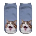 Calzini corti da donna con stampa gatto 3D carini, calze divertenti con bel design. - A227
