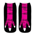 Calzini con stampa 3D di artigli di animali per uomo e donna, design divertente e creativo. - Con Imballaggio / A674-Zampa Rosa Base Nera