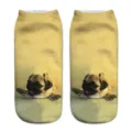 Cute pug dog 3d print short socks for adults, casual cotton blend ankle socks everyday wear. - One Size / A332