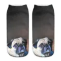 Comfortable 3D printed adult short socks with cute pug dog graphic design for daily casual wear. - One Size / A334