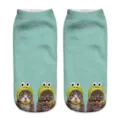3D cute cat printed short socks, funny cartoon frog hat kitten ankle socks for daily wear. - One Size / A092