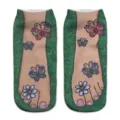 Calzini illusione stampati in 3D con piedi nudi e farfalle per un look divertente. - Taglia unica / A624