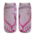 Calzini alla caviglia stampa 3D novità divertente infradito piedi nudi unisex cotone uso quotidiano - Taglia unica / A626