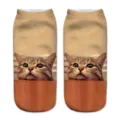 Cute 3D cat print low-cut socks for men and women, funny tabby cat casual ankle socks. - One Size / A099
