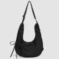 Koreaanse stijl casual r CANVAS crossbody tas grote capaciteit dagelijkse schoudertas - Zwart