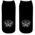 Calzini invisibili donna gatto nero 3D carini, stile Harajuku calze corte casual quotidiane. - Taglia unica / C49