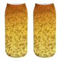 Calzini corti con stampa bolle di birra 3D divertenti, modello unisex per ogni giorno. - Con Imballaggio / A674