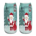 Calzini corti stampati in 3D con tema Natale per donna inverno festa festivo Babbo Natale. - Taglia unica / A1226