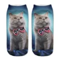 Simpatiche calze da donna alla caviglia con stampa gatto 3D, stile Harajuku per uso quotidiano. - Taglia unica / A873