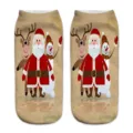 Calzini corti donna stampa 3D Natale inverno simpatico cartone animato renna pupazzo di neve - Taglia unica / A1229