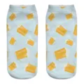 Vue détaillée de chaussettes imprimées bière 3D, motif de boisson mignon pour tous les jours. - A679