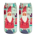 Cute 3D printed Christmas Santa Claus short socks for women, cozy winter novelty socks. - One Size / A1231