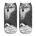 Halloween 3D print women socks, retro witch and pumpkin pattern casual short cotton ankle socks. - One Size / A266