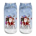Christmas 3D printed short socks with Santa, snowmen and winter cartoon patterns for women. - One Size / A1233