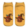 Donne 3D stampato Halloween zucca calzini corti Harajuku carino autunno calze caviglia moda - Taglia unica / A261