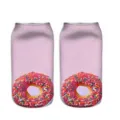 Dettaglio calzini corti stampati 3D ciambella con simpatici calzini rosa per uso quotidiano. - Taglia unica / Ciambella Glassata (A1185)