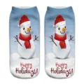 Christmas 3D printed short socks for women, cute snowman winter ankle socks bulk sale - One Size / A1232