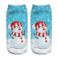 Donne Natale 3D Stampati Calzini Corti Con Carino Pupazzo Di Neve Design Modello - Taglia unica / A122 (Pupazzo di Neve di Natale)