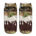 Christmas 3D printed short socks with holiday design cute festive ankle socks for women - One Size / Christmas Pudding (A280)