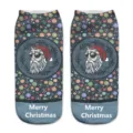 Christmas printed socks with cute Santa Claus and snowflake patterns for winter daily wear. - One Size / Sunglasses Santa (A276)