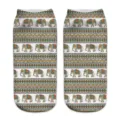 Calzini corti stampati in 3D per uomo e donna con un design unico con motivo elefante etnico. - Taglia unica / Stile A017