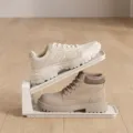 Zapatero doble ajustable ahorrador de espacio organizador de plastico para armario - Ranura para Zapatos de Doble Capa / Juego Único