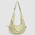 Borsa a tracolla hobo a quadri verde casual da donna, borsa in tela capiente e alla moda. - Verde chiaro